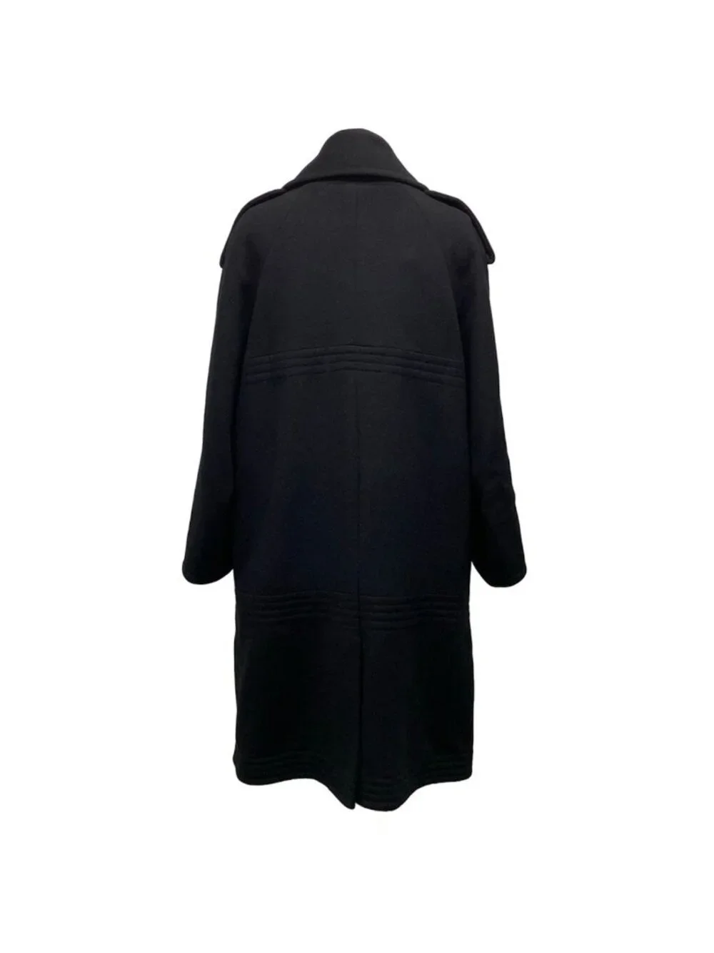 Chanel Coat 42 L Black Long Sleeve Wool